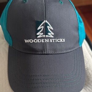 Wooden Sticks Gray and Teal Golf Hat
